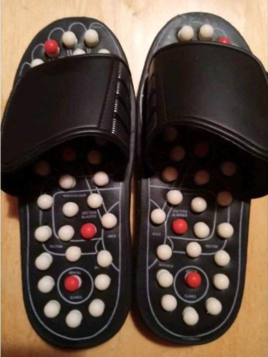 Footwear Slides Chappal for Men and Women Acupressure Slippers for Foot Massage Massager (Black)