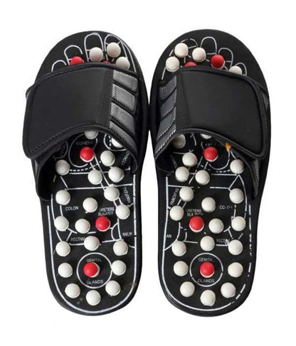 Footwear Slides Chappal for Men and Women Acupressure Slippers for Foot Massage Massager (Black)