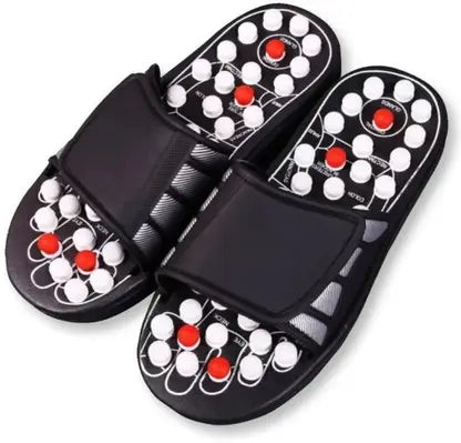 Footwear Slides Chappal for Men and Women Acupressure Slippers for Foot Massage Massager (Black)
